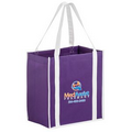 Two-Tone Heavy Duty Non-Woven Grocery Bag w/Insert and Full Color (12"x8"x13") - Color Evolution